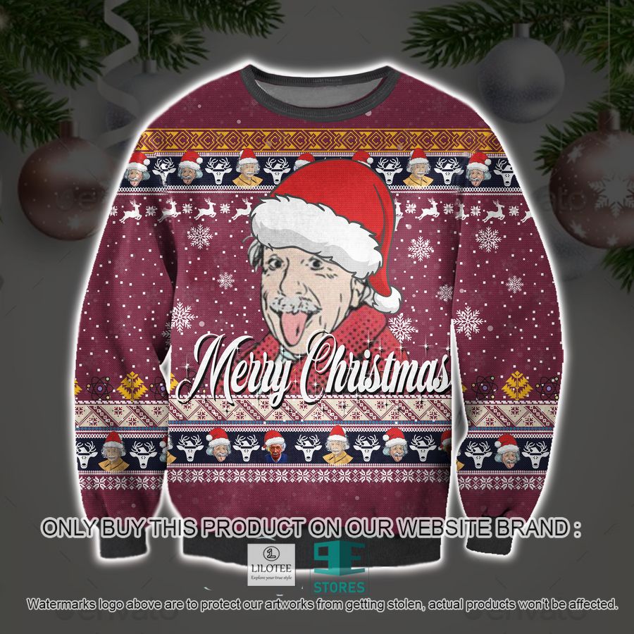 Merry Albert Einstein Ugly Christmas Sweater, Sweatshirt 17
