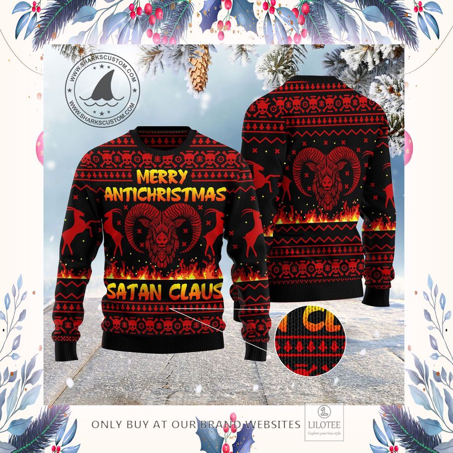 Merry Antichristmas Satan Claus Hz11 Ugly Christmas Sweater - LIMITED EDITION 12 Merry Antichristmas Satan Claus Hz11 Ugly Christmas Sweater - LIMITED EDITION - Image 12