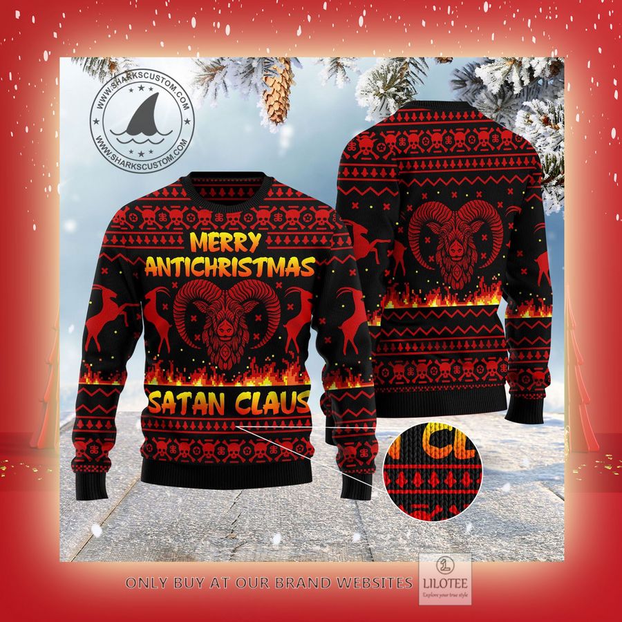 Merry Antichristmas Satan Claus Hz11 Ugly Christmas Sweater - LIMITED EDITION 9 Merry Antichristmas Satan Claus Hz11 Ugly Christmas Sweater - LIMITED EDITION - Image 9