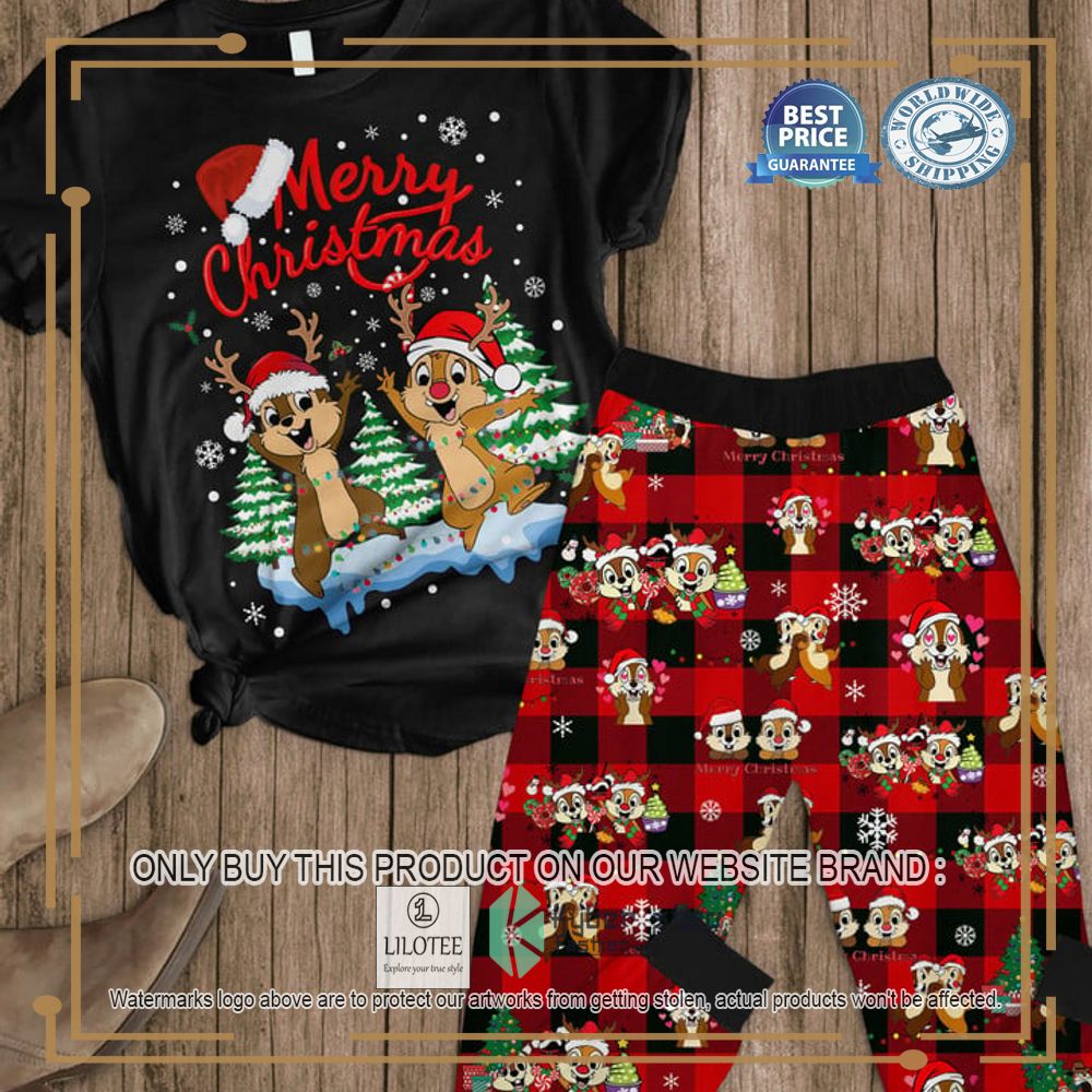 Merry Christmas Chip and Dale black Pajamas Set - LIMITED EDITION 4