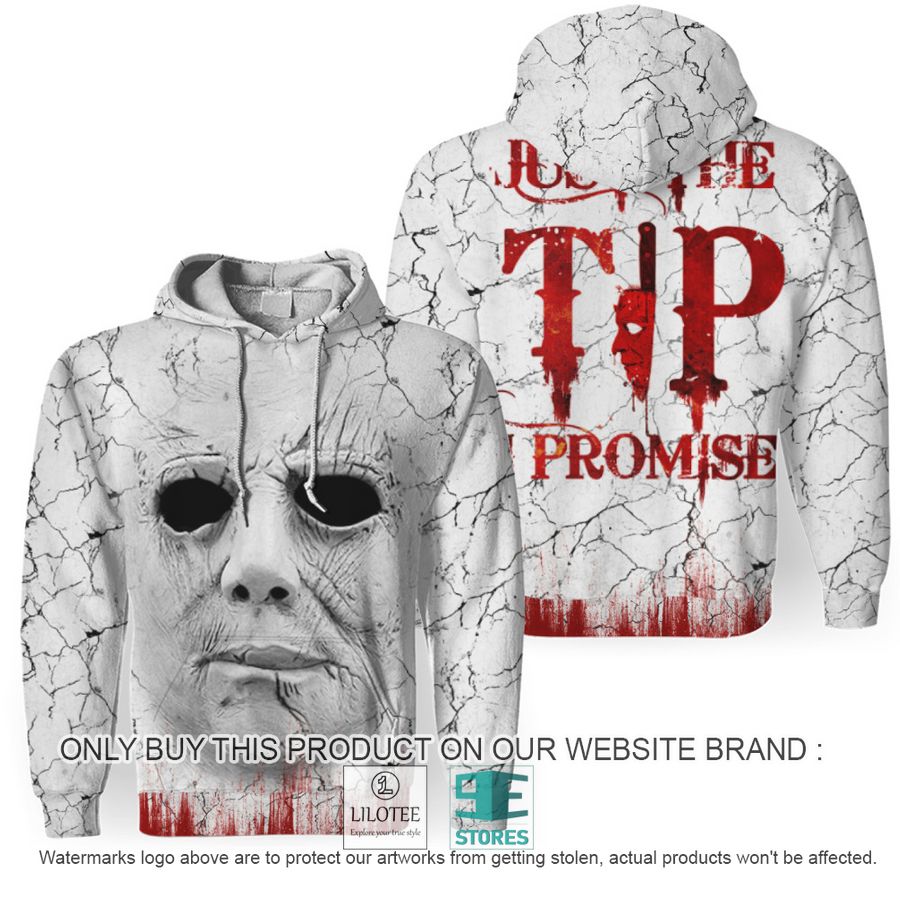 Michael Myers Face Just The Tip I Promise White Hoodie - LIMITED EDITION 7