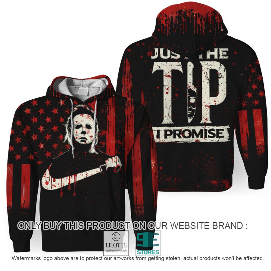 Michael Myers US Flag Nike Just The Tip I Promise Bloody Hoodie - LIMITED EDITION 2