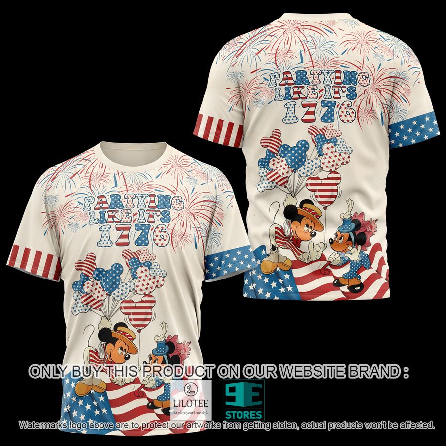 Mickey Minnie United States Flag Partying Like It's 1776 3D Shirt, Hoodie - LIMITED EDITION 9