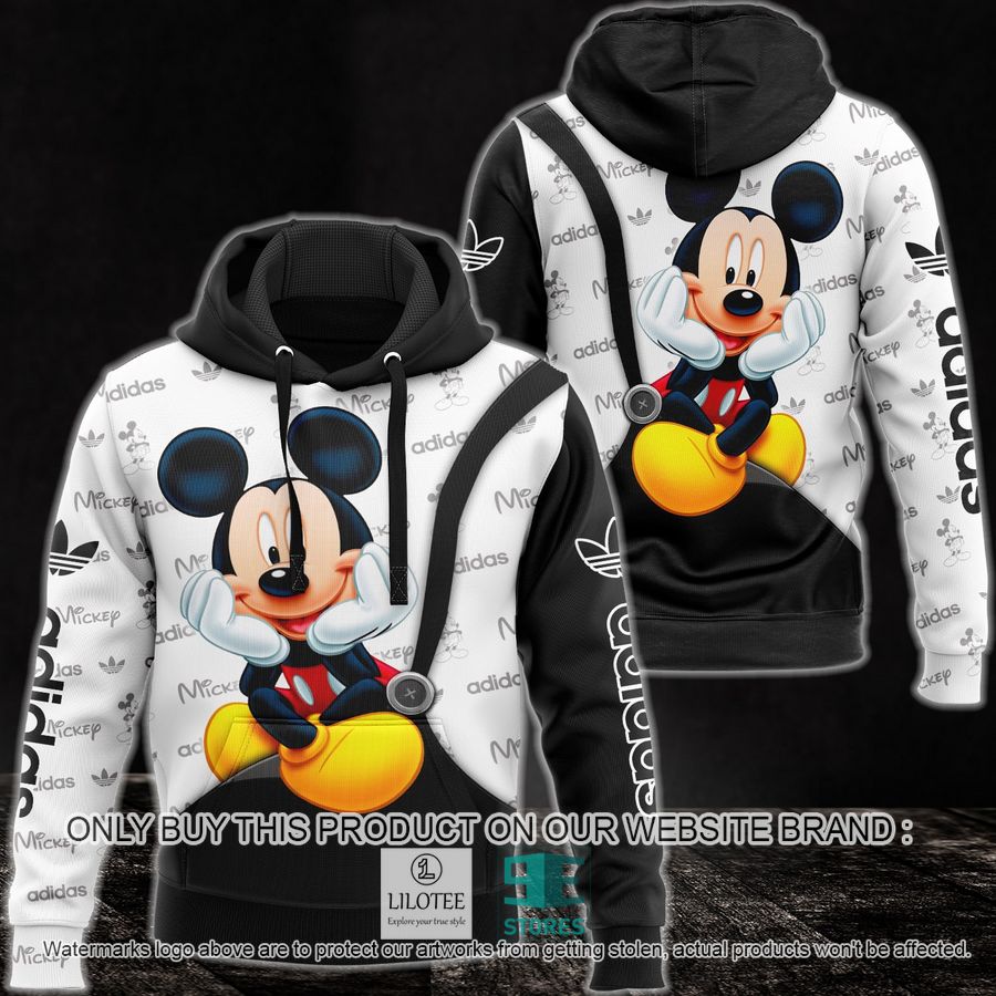 Mickey Mouse Adidas white black 3D Hoodie - LIMITED EDITION 8