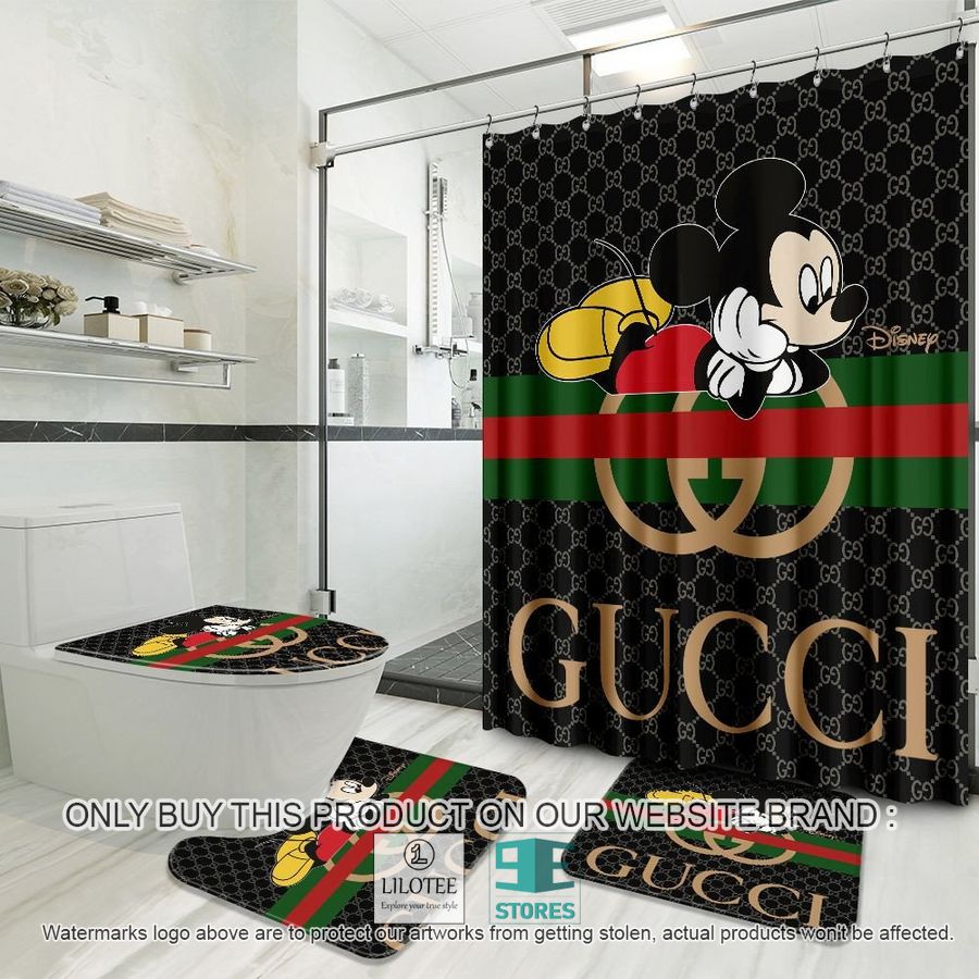Mickey Mouse Disney Gucci black Shower Curtain Sets - LIMITED EDITION 9