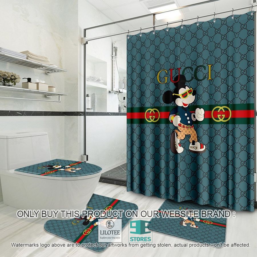 Mickey Mouse Gucci blue Shower Curtain Sets - LIMITED EDITION 8