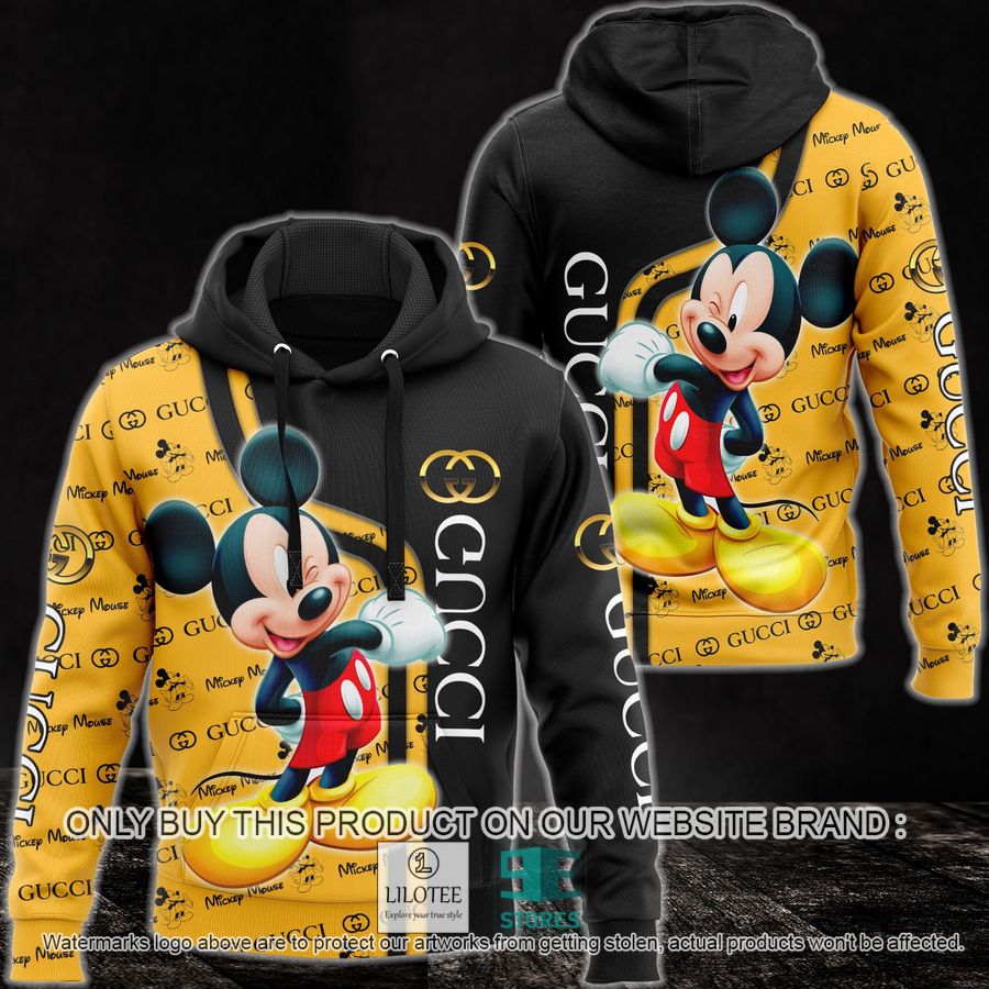 Mickey Mouse Gucci yellow black 3D Hoodie - LIMITED EDITION 8