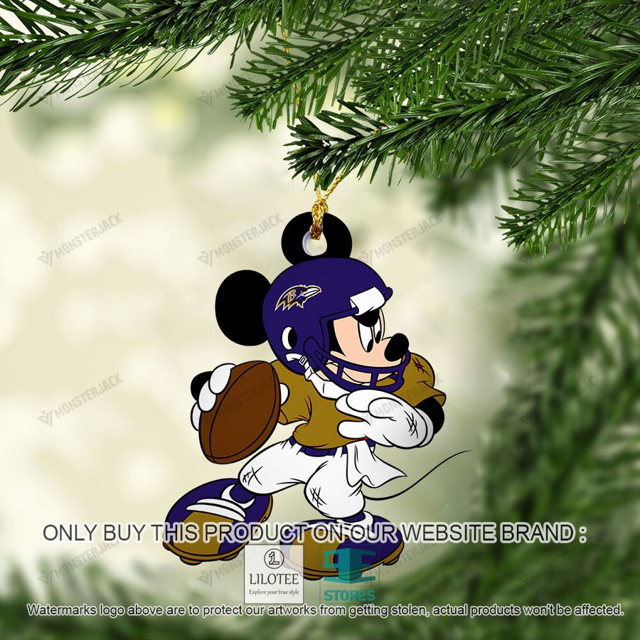 Mickey Mouse NFL Baltimore Ravens Christmas Ornament - LIMITED EDITION 4