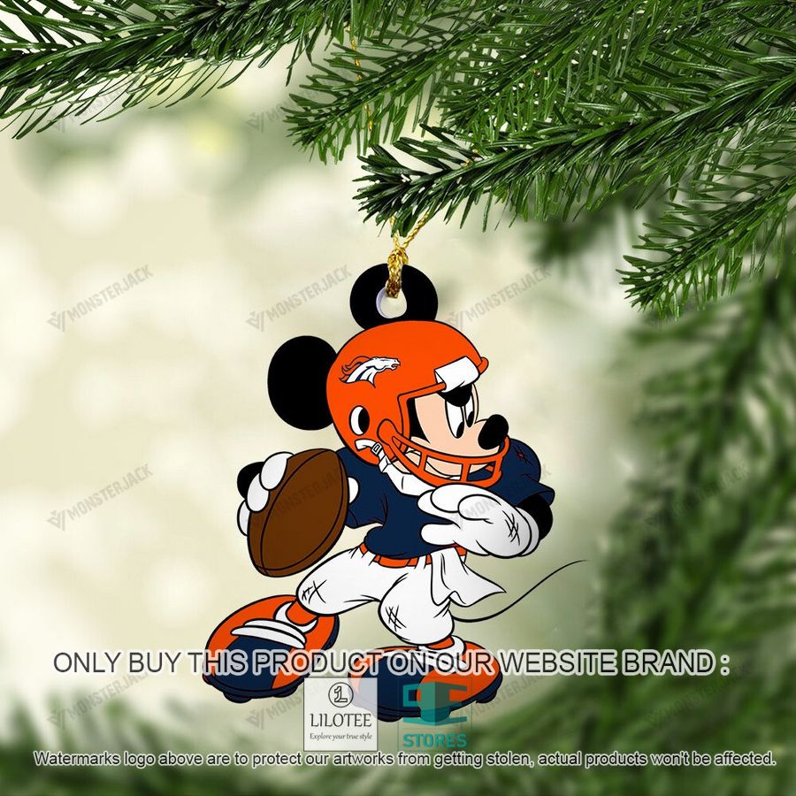Mickey Mouse NFL Denver Broncos Christmas Ornament - LIMITED EDITION 5