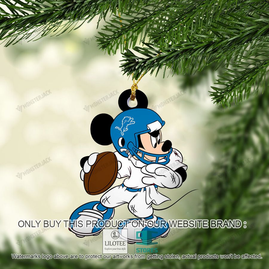 Mickey Mouse NFL Detroit Lions Christmas Ornament - LIMITED EDITION 5