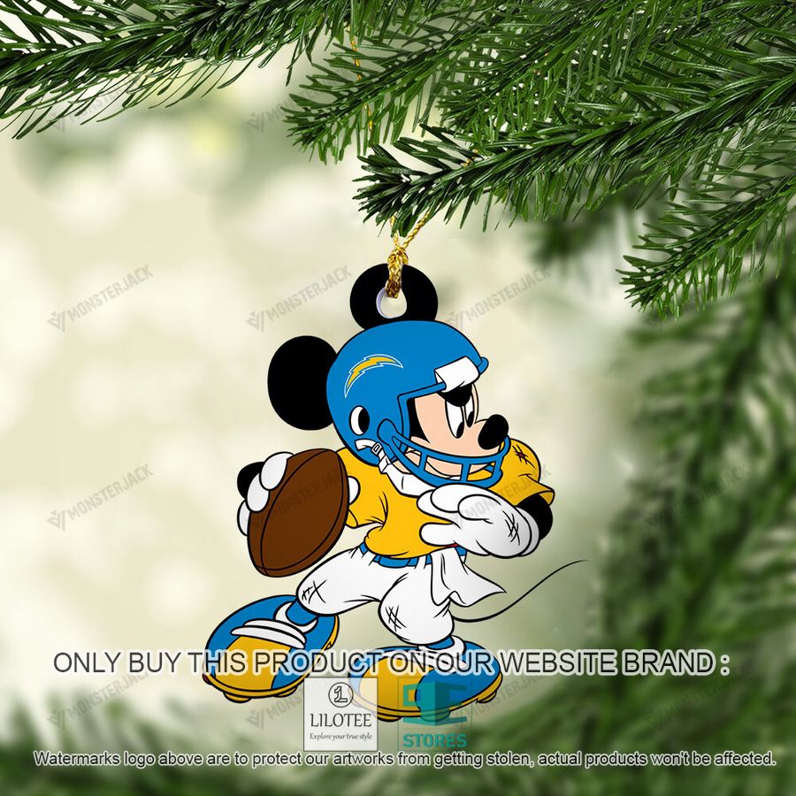 Mickey Mouse NFL Los Angeles Chargers Christmas Ornament - LIMITED EDITION 4