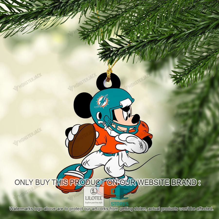 Mickey Mouse NFL Miami Dolphins Christmas Ornament - LIMITED EDITION 4