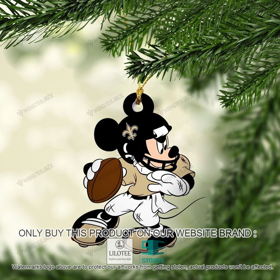 Mickey Mouse NFL New Orleans Saints Christmas Ornament - LIMITED EDITION 4