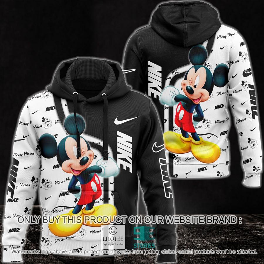 Mickey Mouse Nike black white 3D Hoodie - LIMITED EDITION 9