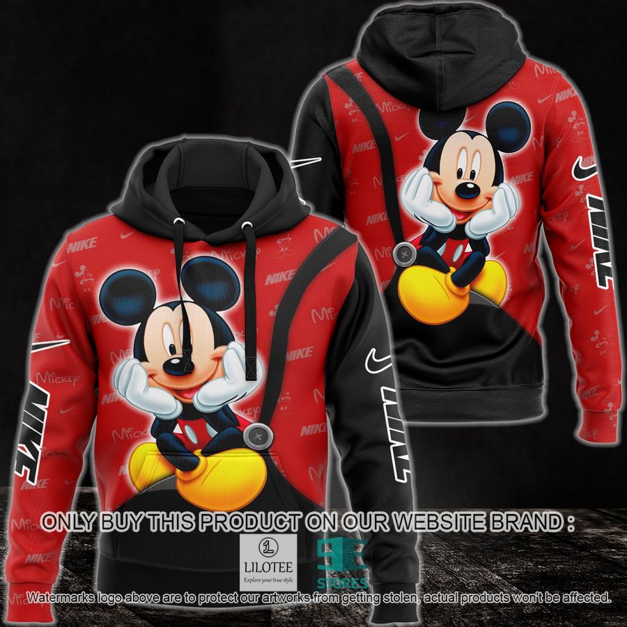 Mickey Mouse Nike red black 3D Hoodie - LIMITED EDITION 8
