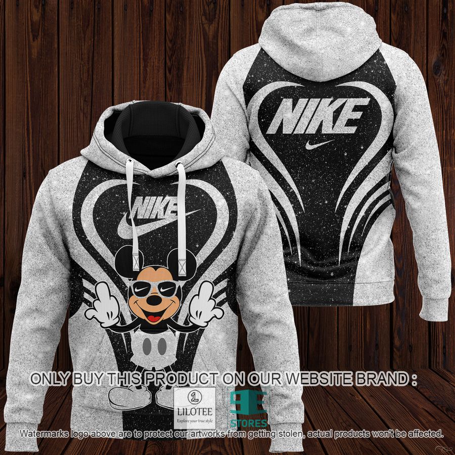 Mickey Mouse Nike white black 3D Hoodie - LIMITED EDITION 8