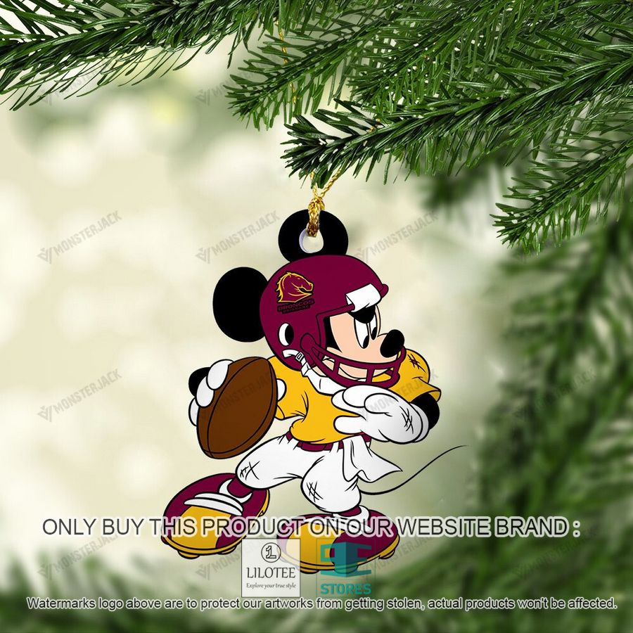 Mickey Mouse NRL Brisbane Broncos Christmas Ornament - LIMITED EDITION 5