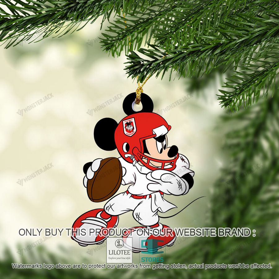 Mickey Mouse NRL St. George Illawarra Dragons Christmas Ornament - LIMITED EDITION 4