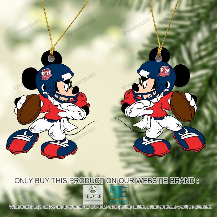 Alternative view of Mickey Mouse NRL Sydney Roosters Christmas Ornament - LIMITED EDITION