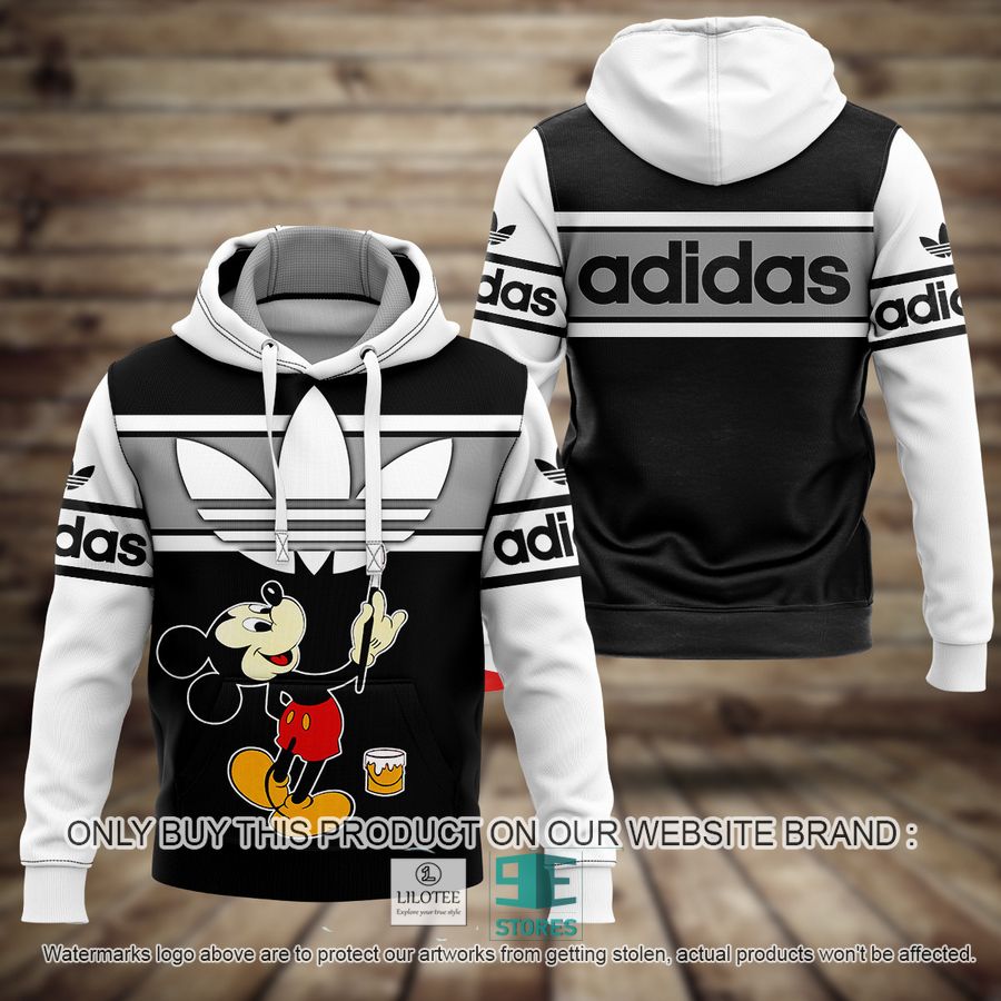 Mickey Mouse Painting Adidas Black 3D All Over Print Hoodie 8