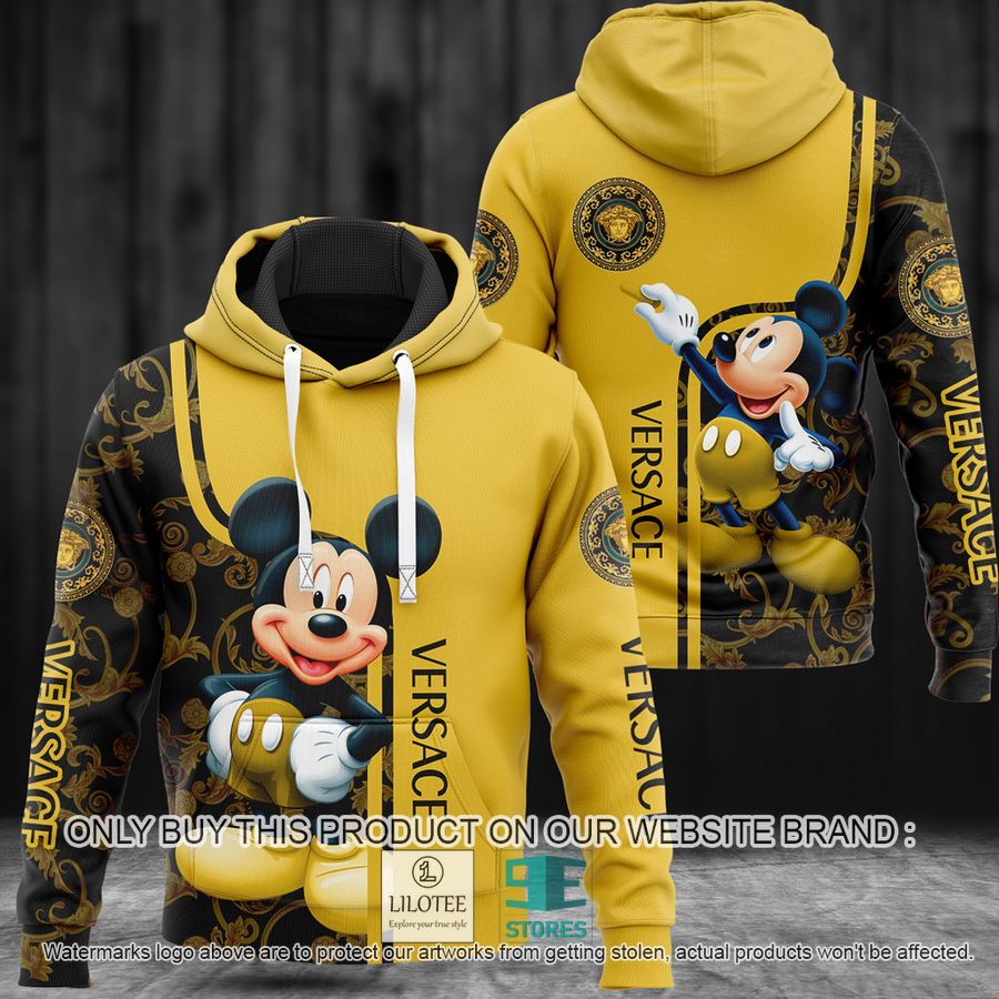 Mickey Mouse Versace yellow 3D Hoodie - LIMITED EDITION 9