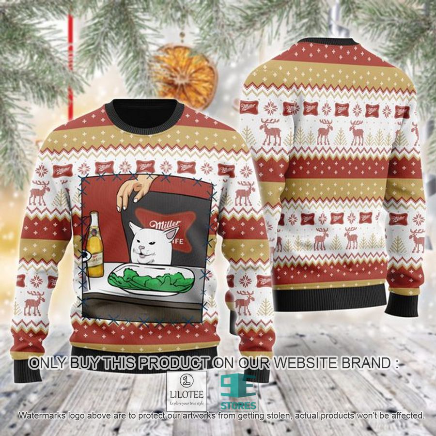 Miller High Life Cat Meme Ugly Christmas Sweater - LIMITED EDITION 9