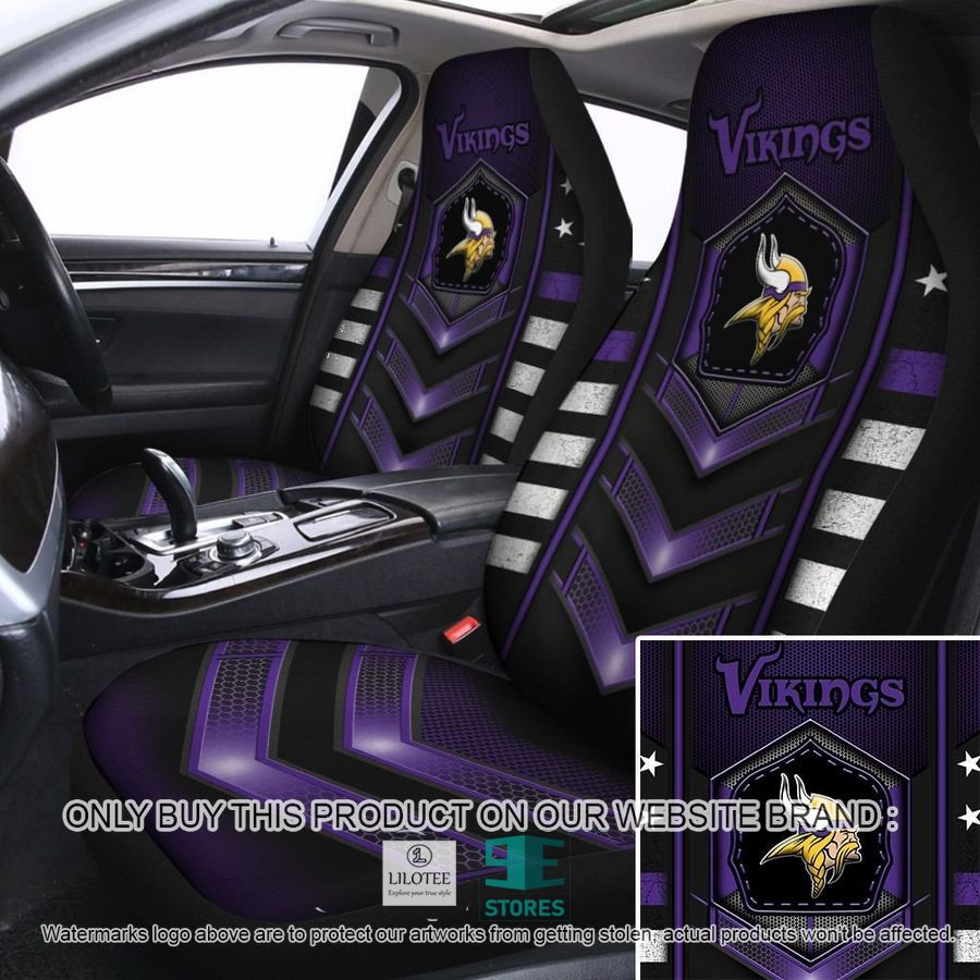 Minnesota Vikings Electric Purple Car Seat Covers 8