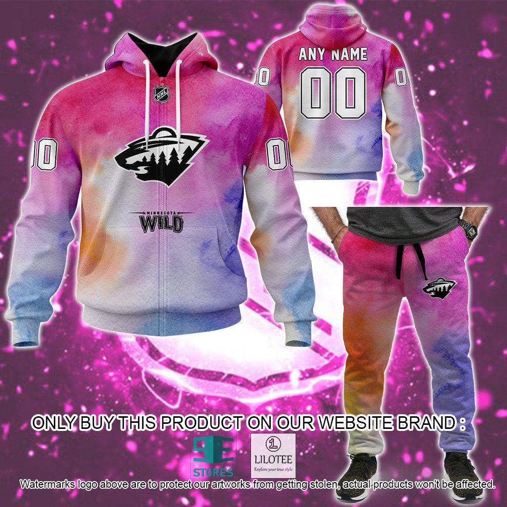 Minnesota Wild Breast Cancer Awareness Month Personalized 3D Hoodie, Shirt - LIMITED EDITION 45
