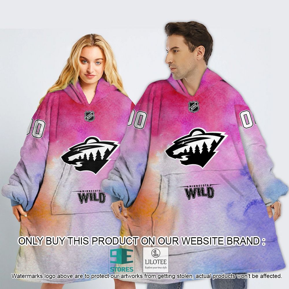 Minnesota Wild Breast Cancer Awareness Month Personalized Hoodie Blanket - LIMITED EDITION 13