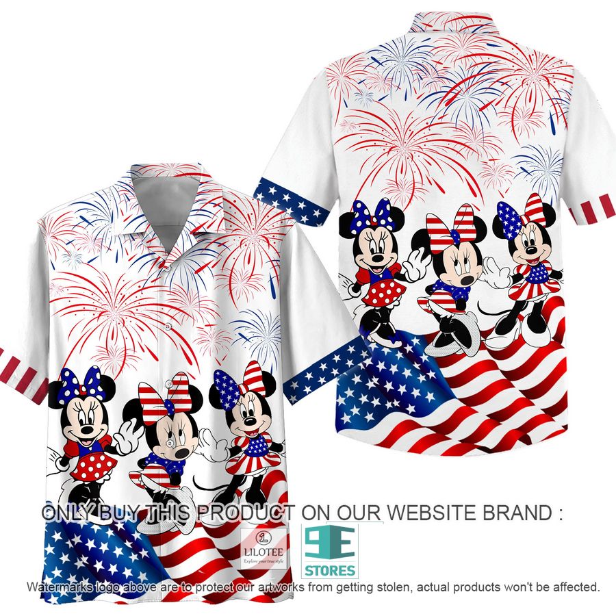 Minnie Mouse US Flag Firework Hawaiian Shirt 6