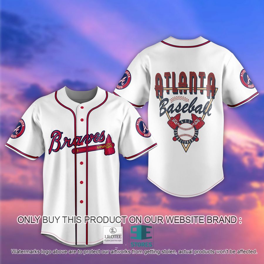 MLB Atlanta Braves Baseball Established 1871 Baseball Jersey 3