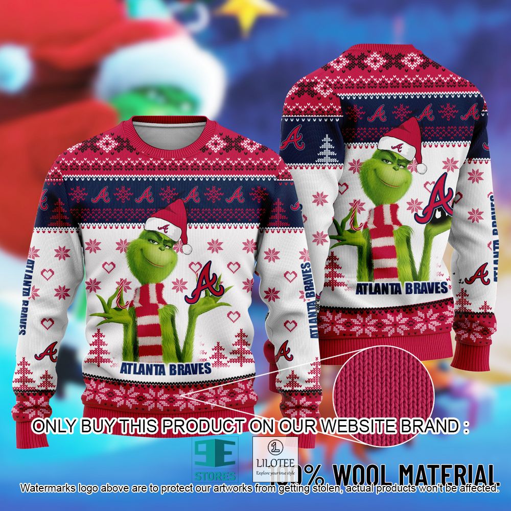 MLB Atlanta Braves The Grinch Christmas Ugly Sweater - LIMITED EDITION 11
