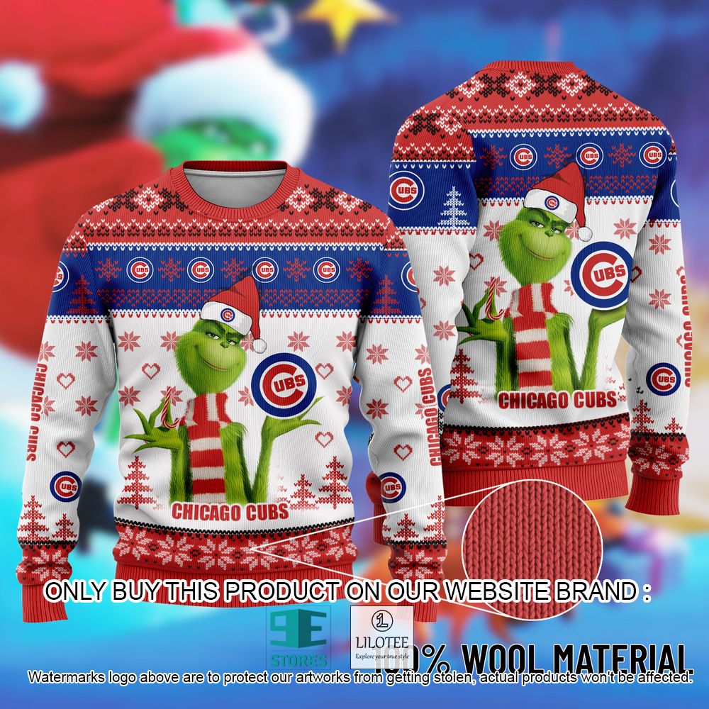 MLB Chicago Cubs The Grinch Christmas Ugly Sweater - LIMITED EDITION 11