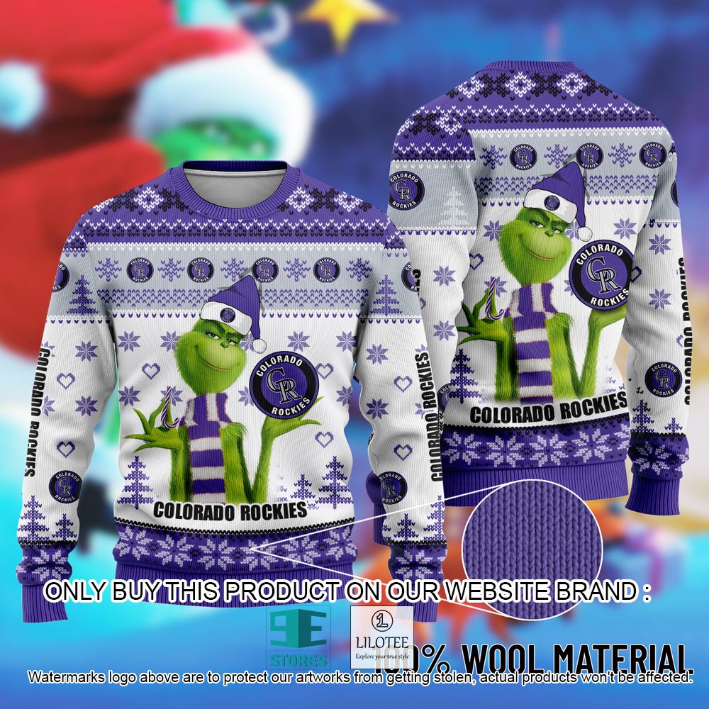 MLB Colorado Rockies The Grinch Christmas Ugly Sweater - LIMITED EDITION 11