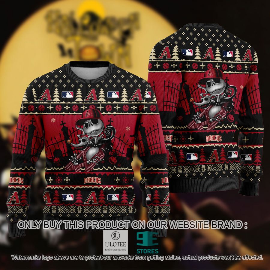 MLB Jack Skellington Arizona Diamondbacks Ugly Christmas Sweater - LIMITED EDITION 9