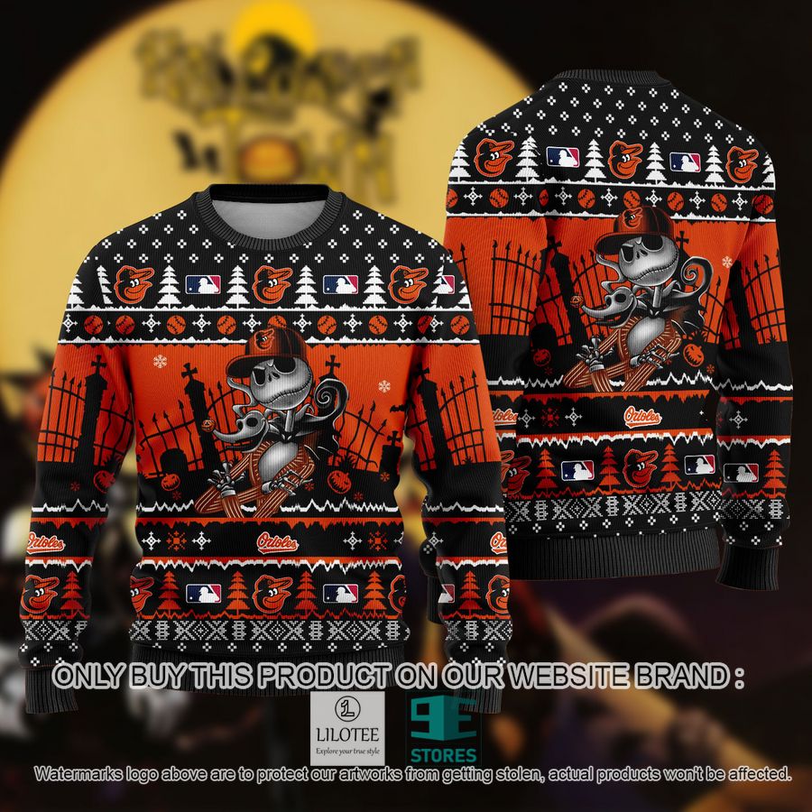 MLB Jack Skellington Baltimore Orioles Ugly Christmas Sweater - LIMITED EDITION 8