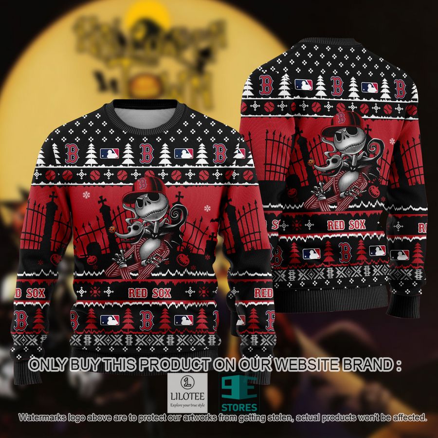 MLB Jack Skellington Boston Red Sox Ugly Christmas Sweater - LIMITED EDITION 8
