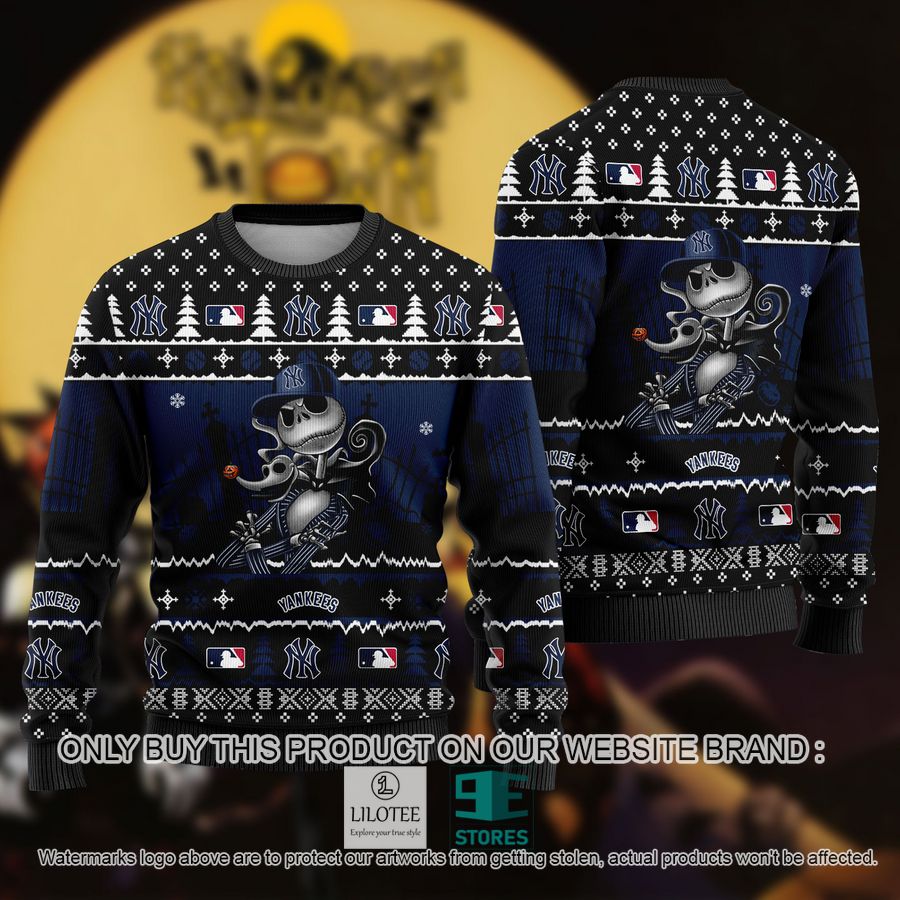 MLB Jack Skellington New York Yankees Ugly Christmas Sweater - LIMITED EDITION 8