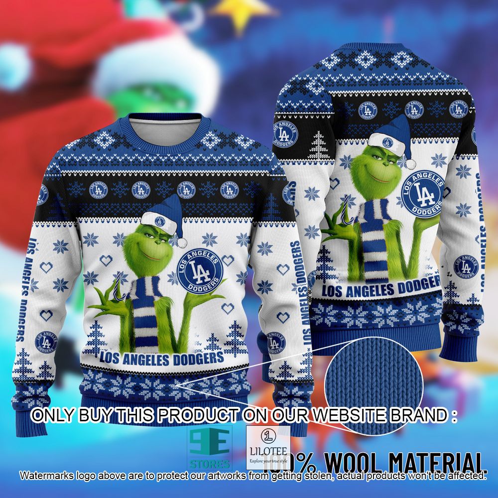 MLB Los Angeles Dodgers The Grinch Christmas Ugly Sweater - LIMITED EDITION 10