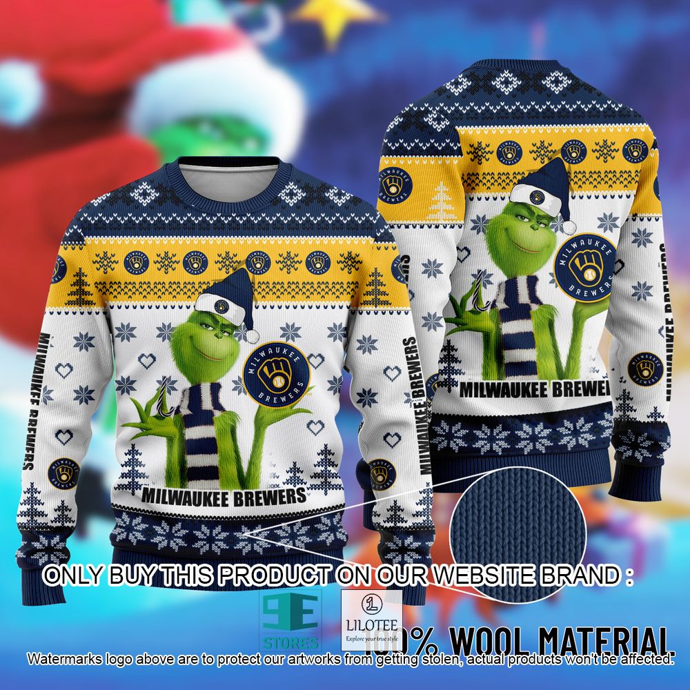 MLB Milwaukee Brewers The Grinch Christmas Ugly Sweater - LIMITED EDITION 10
