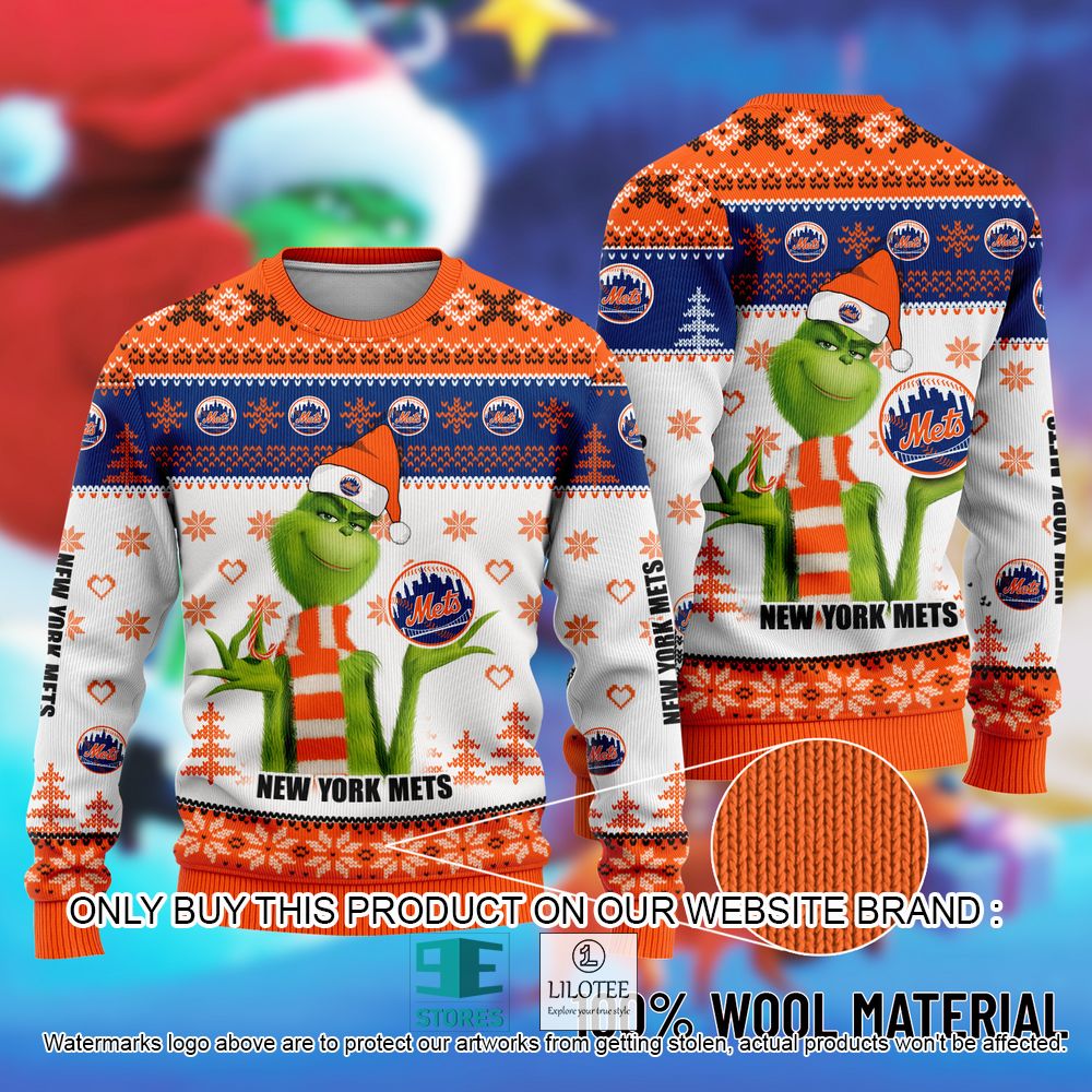 MLB New York Mets The Grinch Christmas Ugly Sweater - LIMITED EDITION 11