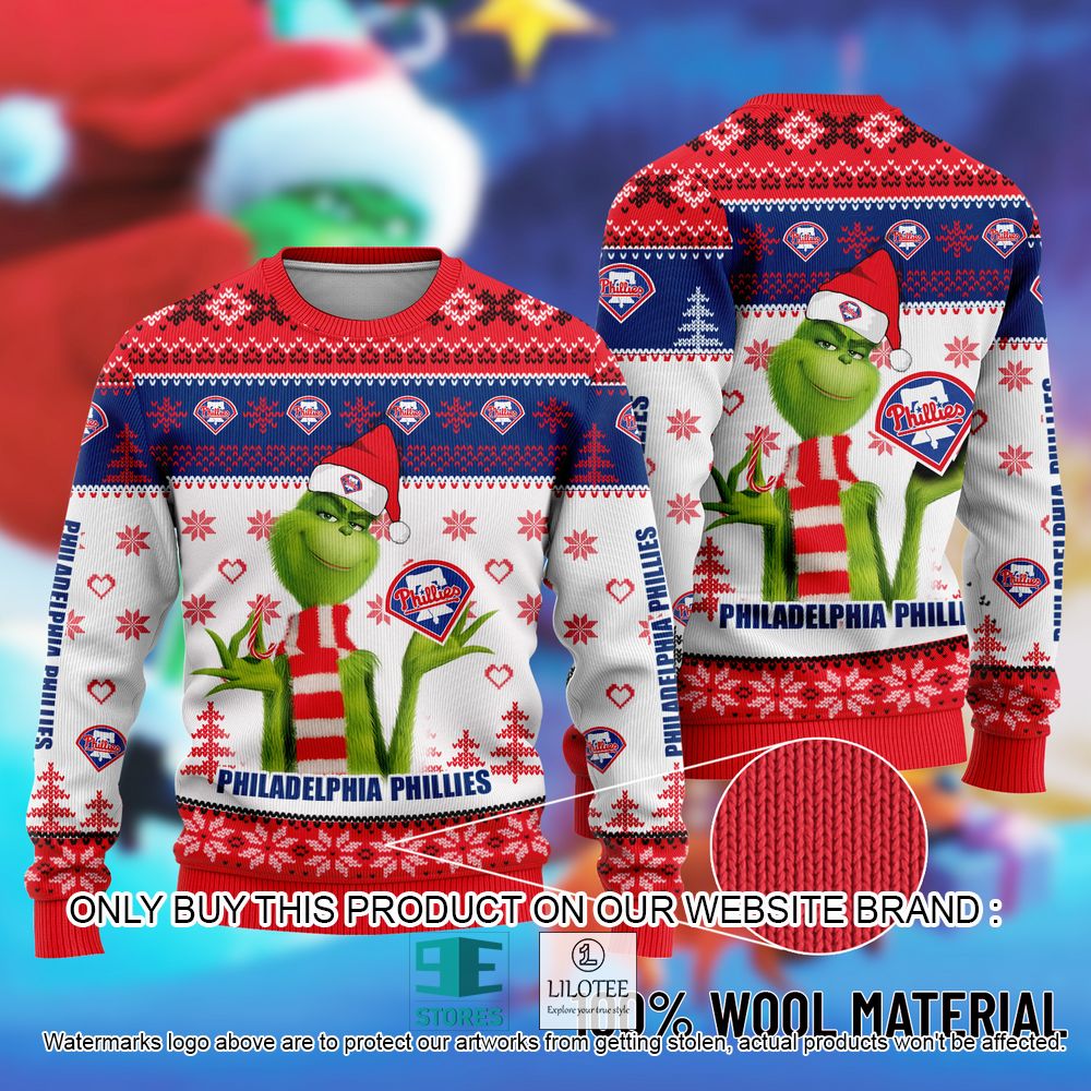 MLB Philadelphia Phillies The Grinch Christmas Ugly Sweater - LIMITED EDITION 11