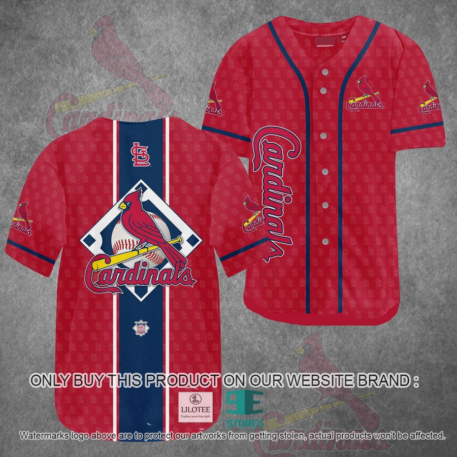 MLB St. Louis Cardinals logo pattern Red Baseball Jersey 2