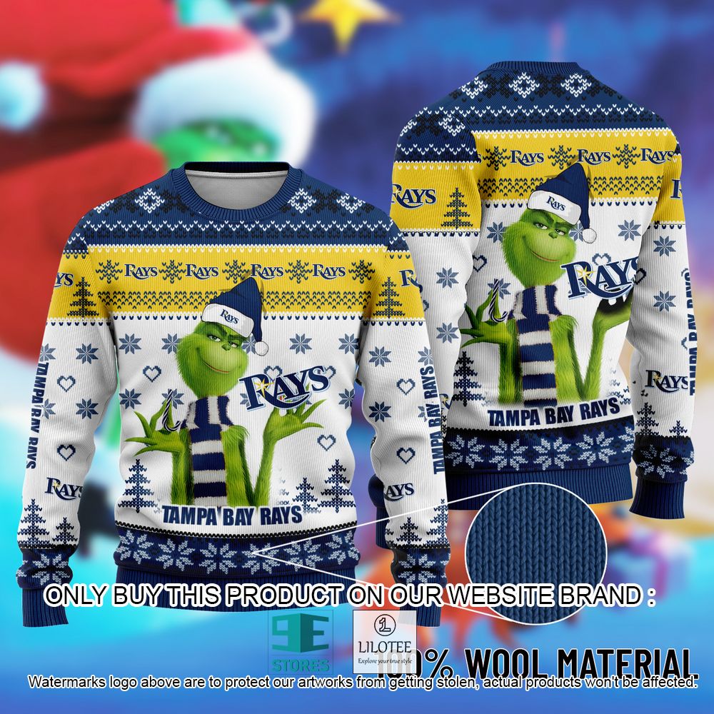 MLB Tampa Bay Rays The Grinch Christmas Ugly Sweater - LIMITED EDITION 10
