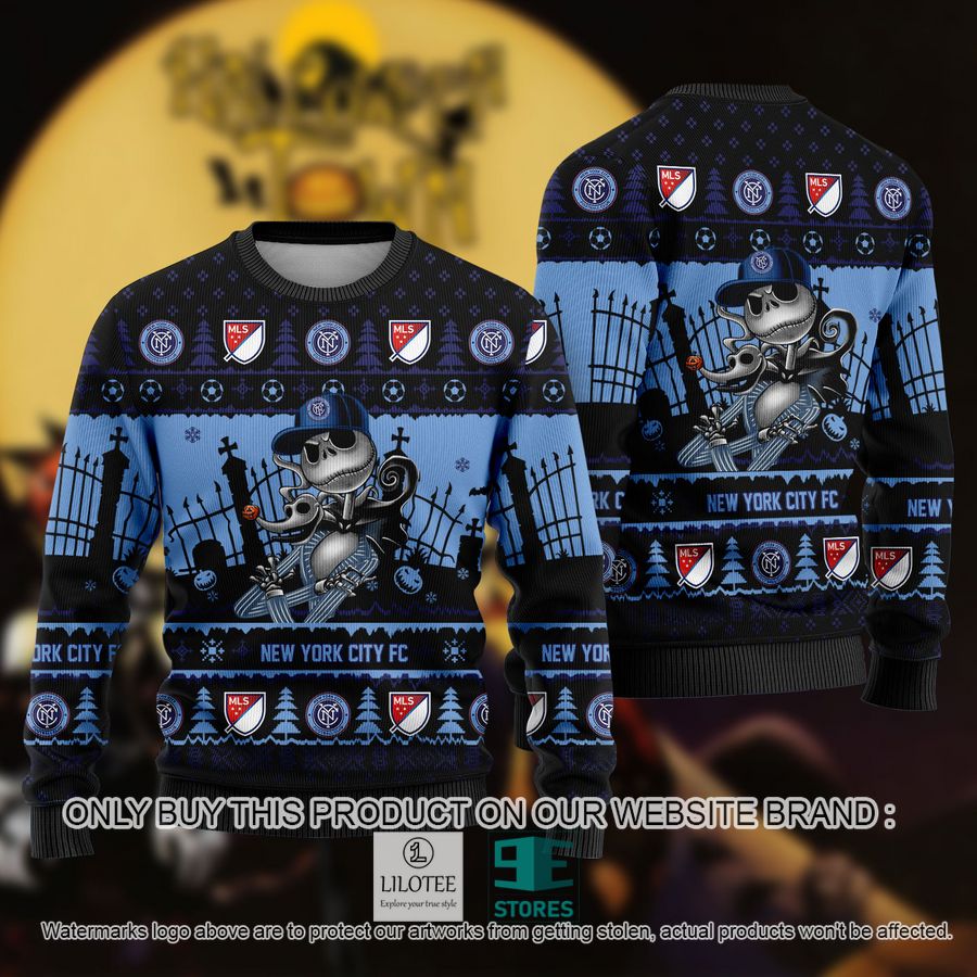 MLS Jack Skellington New York City FC Ugly Christmas Sweater - LIMITED EDITION 9