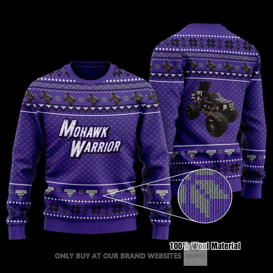 Mohawk Warrior Purple Wool Sweater 9