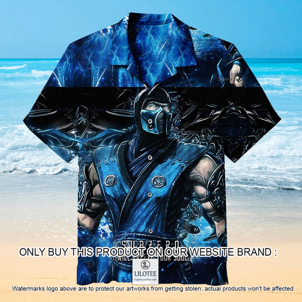 Mortal Kombat Subzero I Will Freeze Your Soul Blue Short Sleeve Hawaiian Shirt - LIMITED EDITION 13