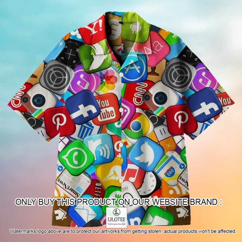 Most Used Software Social Network Color Short Sleeve Hawaiian Shirt - LIMITED EDITION 13