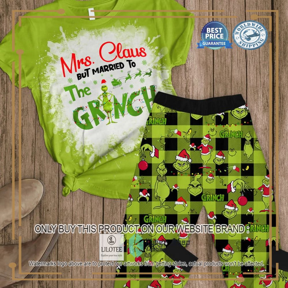 Mrs Claus But Married To The Grinch green Pajamas Set - LIMITED EDITION 5
