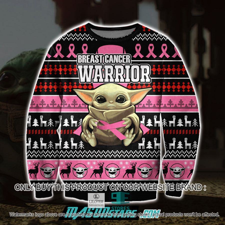 Baby Yoda With Cancer Ugly Christmas Sweater, Sweatshirt 16